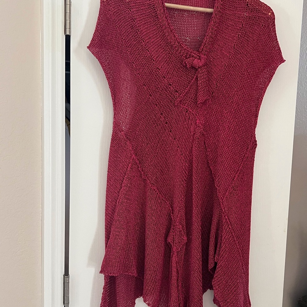 Pinkish Knit Sleeveless Tunic